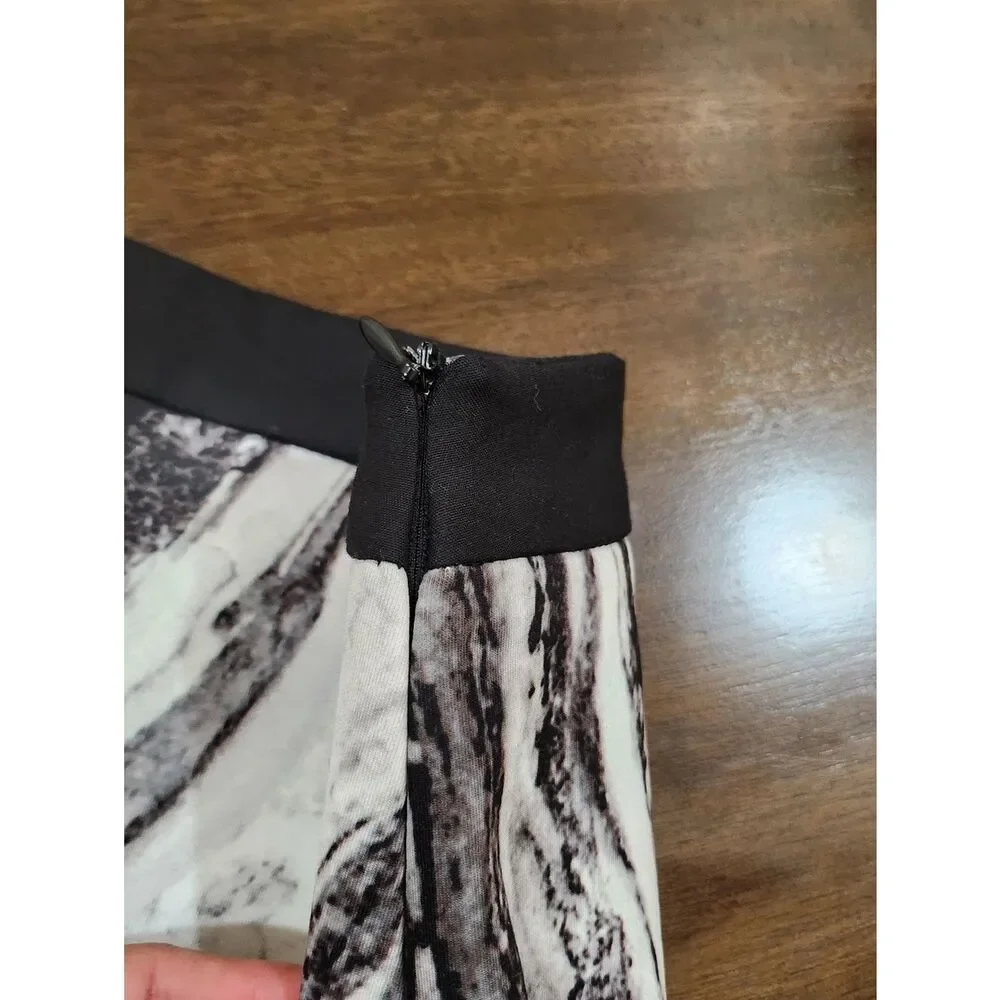 Zara Black And White Marble Mini Skirt